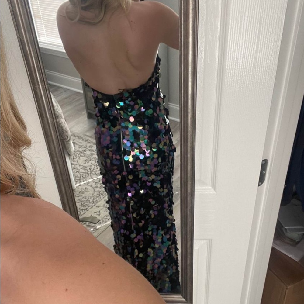 Multi color sequin ball gown dress size small